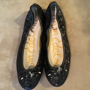 NWOT Sam Edelman Felicia Ballet Flat in Black Sequin